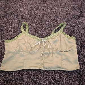 Light green corset style crop top